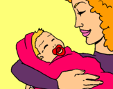 Dibuix Mare amb la seva nadó II pintat per merii