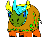 Dibuix Rinoceront  pintat per BIEL