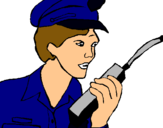 Dibuix Policia amb el walkie pintat per joel
