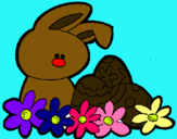 Dibuix Conillet de Pasqua pintat per eva solanes queralt