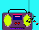 Dibuix Radio cassette 2 pintat per eva solanes queralt