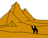 Dibuix Paisatge amb piràmides pintat per Clara 578