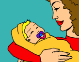 Dibuix Mare amb la seva nadó II pintat per elia