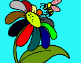 Dibuix Margarida amb abella pintat per laura