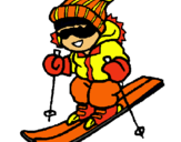 Dibuix Nen esquiant  pintat per Marina