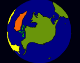 Dibuix Planeta Terra pintat per marc