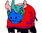 Dibuix Rinoceront  pintat per totoro 