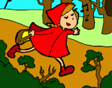 Dibuix La caputxeta vermella 6 pintat per laia jardi