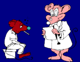 Dibuix Doctor i pacient ratolí pintat per  selena gomes