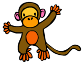 Dibuix Mico pintat per ximpancé