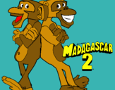 Dibuix Madagascar 2 Manson i Phil 2 pintat per Nekane