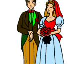 Dibuix Marit i dona III pintat per montserrat