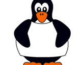 Dibuix Pingüí  pintat per pingüins