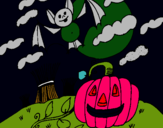 Dibuix Paisatge de Halloween pintat per psoi