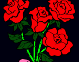 Dibuix Ram de roses pintat per canichae