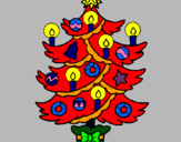 Dibuix Arbre de Nadal amb espelmes pintat per meritxell