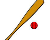Dibuix Bat i bola de beisbol pintat per marc