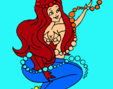 Dibuix Sirena entre bombolles pintat per CLAUDIA