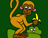 Dibuix Mono pintat per erica