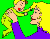 Dibuix Mare amb la seva nadó pintat per maria cus