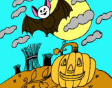Dibuix Paisatge de Halloween pintat per jana