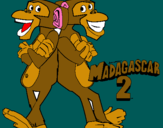 Dibuix Madagascar 2 Manson i Phil 2 pintat per Ivan A varez Belda