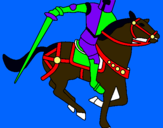 Dibuix Cavaller a cavall IV pintat per   DAMIA AGUADO