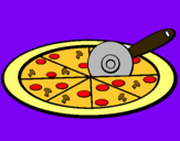 Dibuix Pizza pintat per miquel i mima