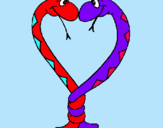 Dibuix Serps enamorades pintat per serps