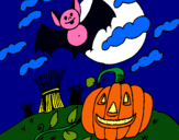 Dibuix Paisatge de Halloween pintat per ainhoa