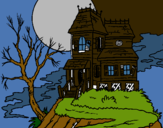Dibuix Casa encantada pintat per the halloween house