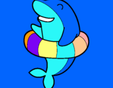 Dibuix Dofí amb flotador pintat per jana fdz