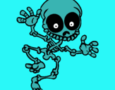 Dibuix Esquelet content 2 pintat per miguel valderrama