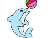 Dibuix Dofí jugant amb una pilota pintat per carla