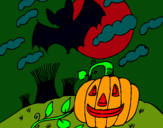 Dibuix Paisatge de Halloween pintat per jan