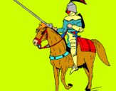 Dibuix Genet a cavall  pintat per el cavalle  valen