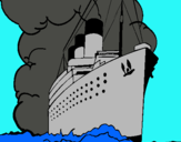 Dibuix Vaixell de vapor pintat per EDU