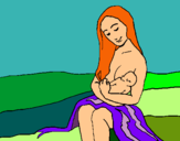 Dibuix Mare amb la seva nadó pintat per anna