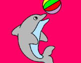 Dibuix Dofí jugant amb una pilota pintat per irene roura