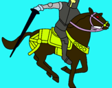Dibuix Cavaller a cavall IV pintat per aleix