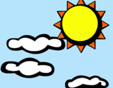 Dibuix Sol i núvols 2 pintat per kevin