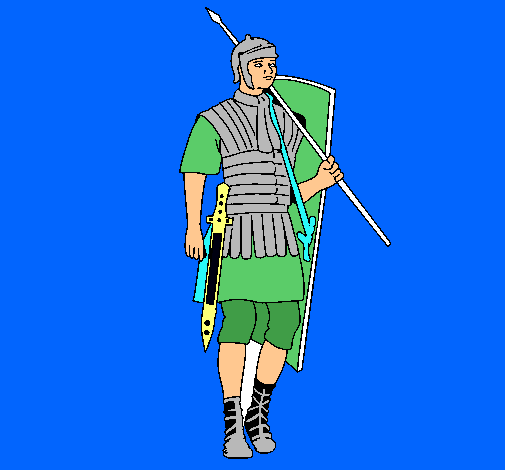 Dibuix Soldat romà  pintat per ADJU