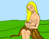 Dibuix Mare amb la seva nadó pintat per JOANA