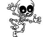 Dibuix Esquelet content 2 pintat per yurena