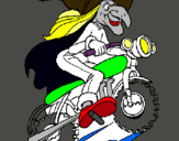 Dibuix Bruixa en moto pintat per evarist  al millor