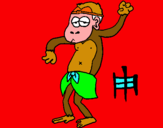 Dibuix Mono  pintat per ilenia  verges fernandez