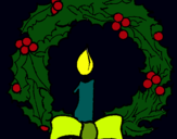 Dibuix Corona de nadal i una espelma pintat per alejandro