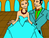 Dibuix Princesa i príncep en el ball reial pintat per charmine