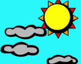 Dibuix Sol i núvols 2 pintat per anna garrigo