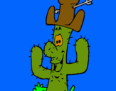 Dibuix Cactus amb barret  pintat per marcel cugat